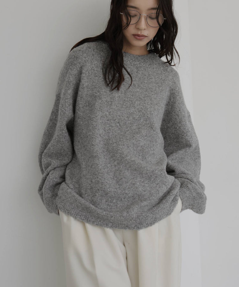 クルーネックカラーニットプルオーバー