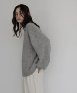 クルーネックカラーニットプルオーバー