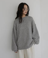 クルーネックカラーニットプルオーバー