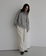 クルーネックカラーニットプルオーバー