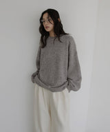 クルーネックカラーニットプルオーバー