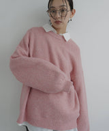 クルーネックカラーニットプルオーバー