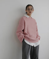 クルーネックカラーニットプルオーバー