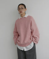 クルーネックカラーニットプルオーバー