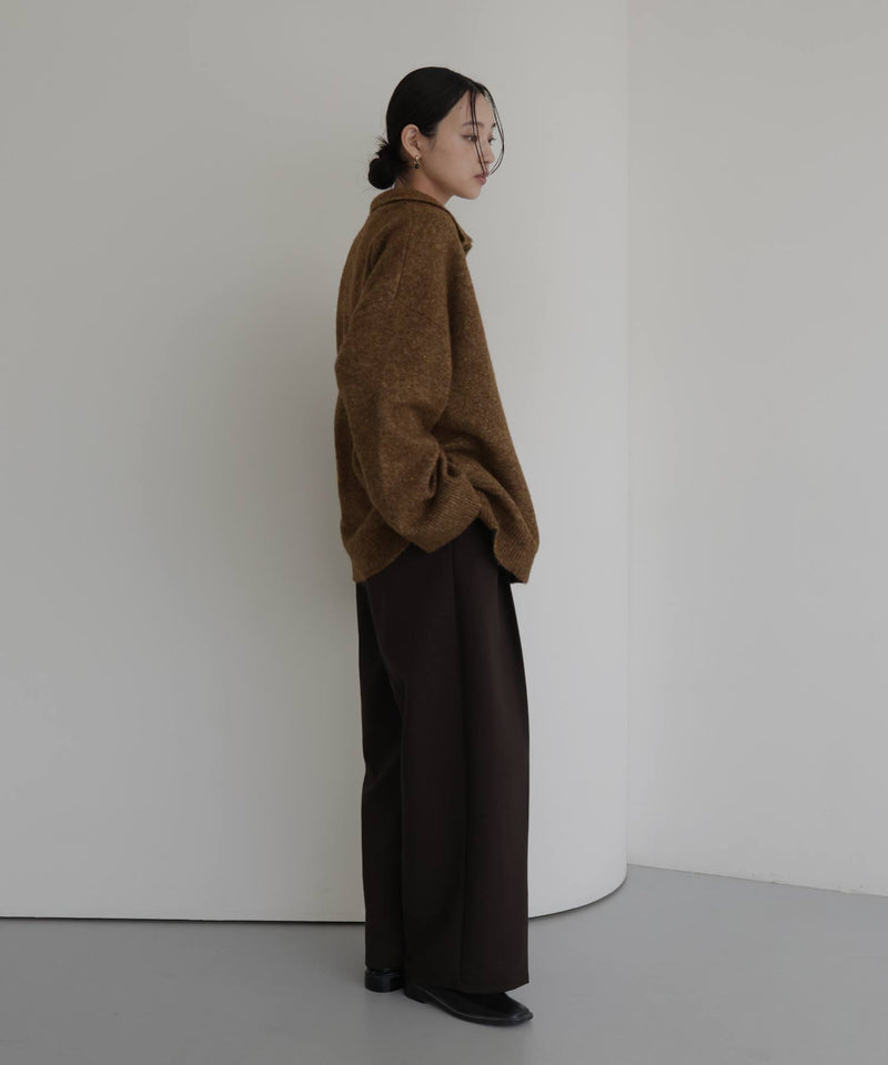 キーネックニットポロ