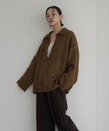 キーネックニットポロ