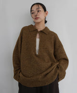 キーネックニットポロ