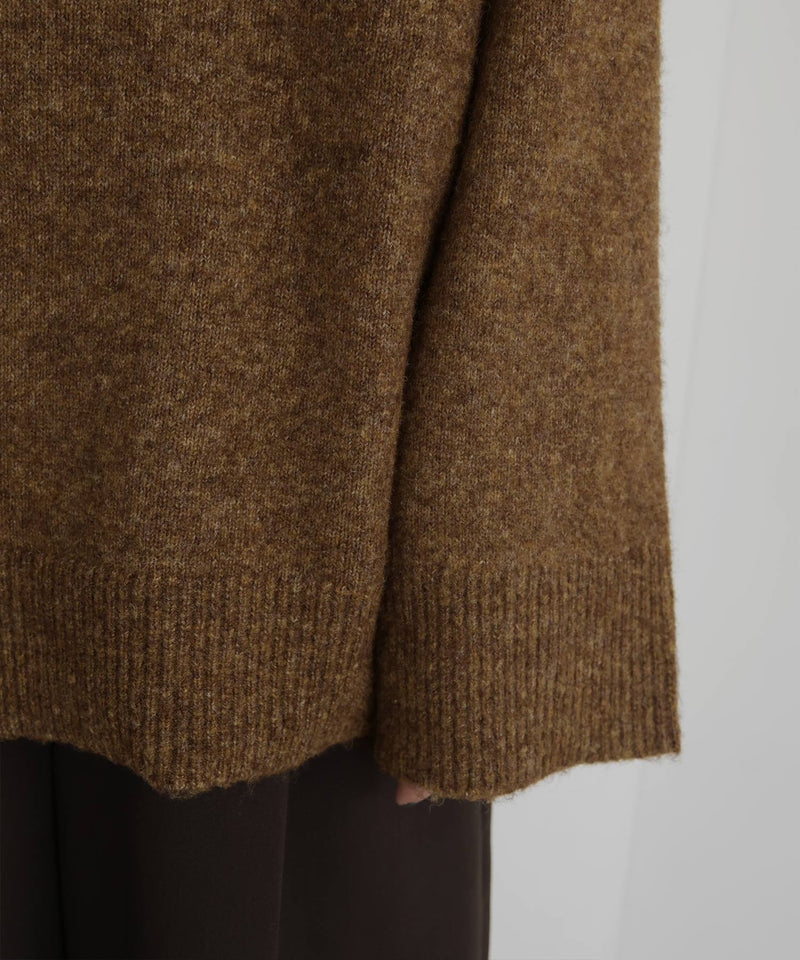 キーネックニットポロ