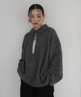 キーネックニットポロ