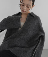 キーネックニットポロ