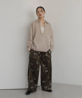 キーネックニットポロ