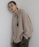 キーネックニットポロ