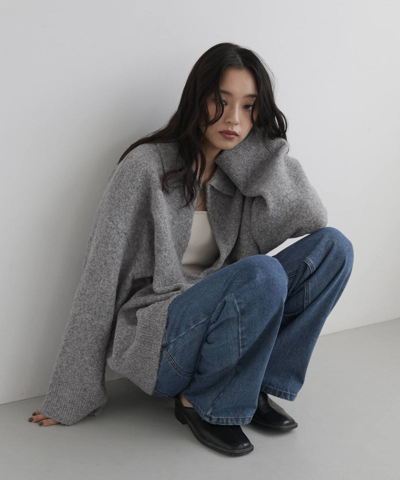 キーネックニットポロ