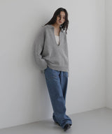 キーネックニットポロ