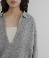 キーネックニットポロ