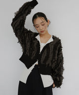 MIXフリンジショートカーディガン