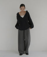 フード付きニットプルオーバー