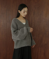 フード付きニットプルオーバー