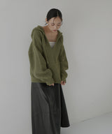 フード付きニットプルオーバー