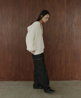 フード付きニットプルオーバー