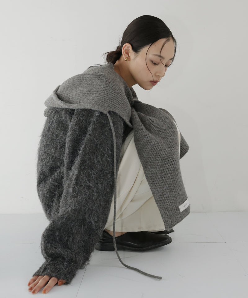 anuke　Boucle Knit Hoodie　フードマフラー　バラクラバ 10月中旬予約商品】バラクラバ風フードニットマフラー – hellam