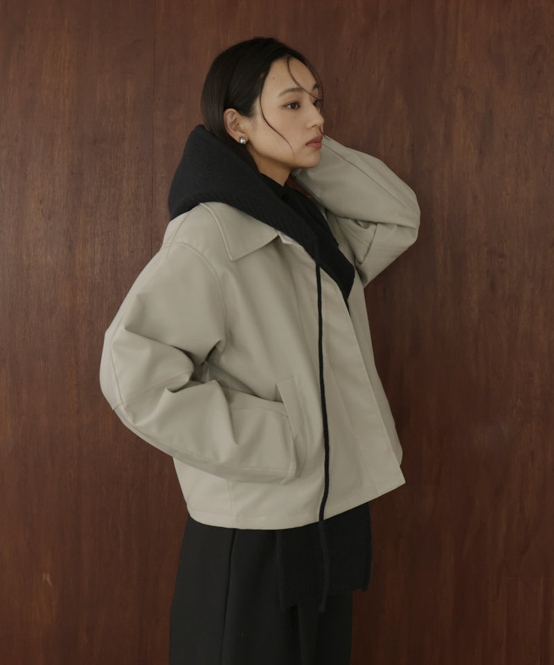 バラクラバ風フードニットマフラー