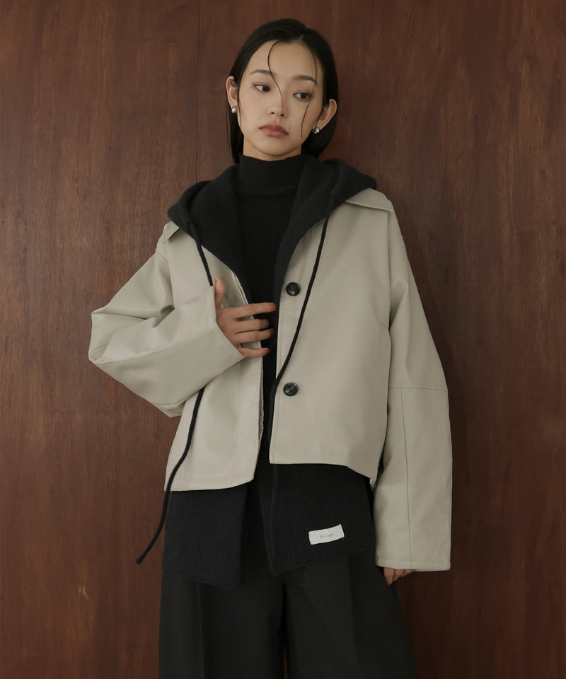 バラクラバ風フードニットマフラー