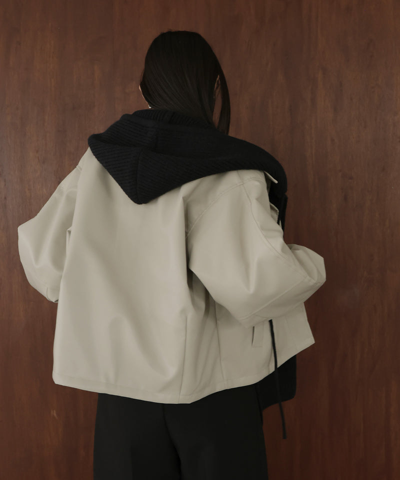 バラクラバ風フードニットマフラー