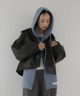 バラクラバ風フードニットマフラー