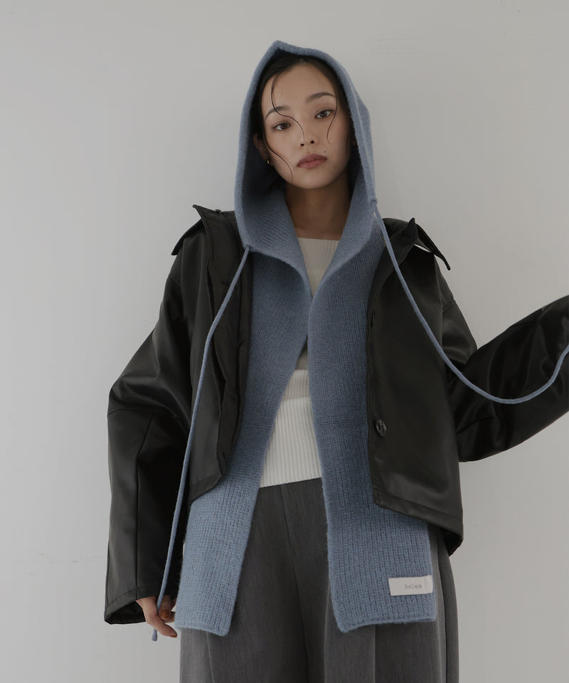 バラクラバ風フードニットマフラー