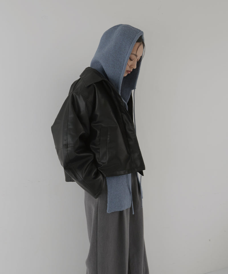 バラクラバ風フードニットマフラー