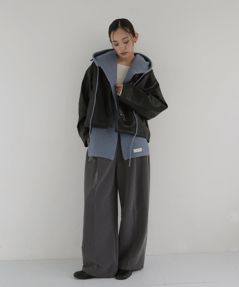 バラクラバ風フードニットマフラー