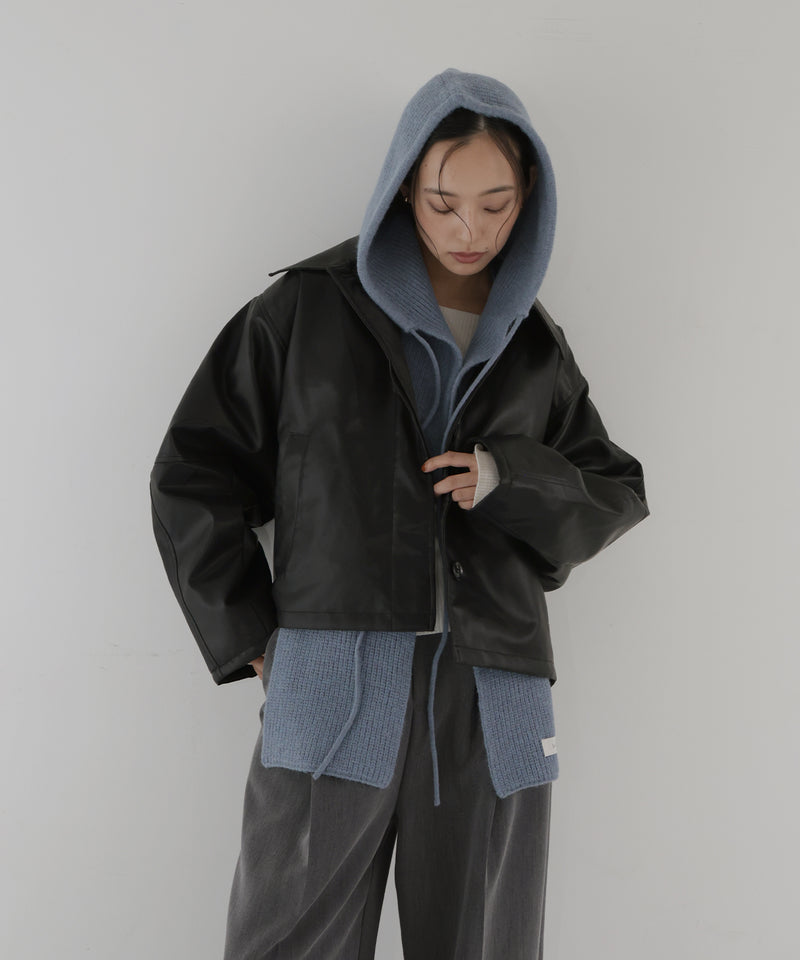 バラクラバ風フードニットマフラー