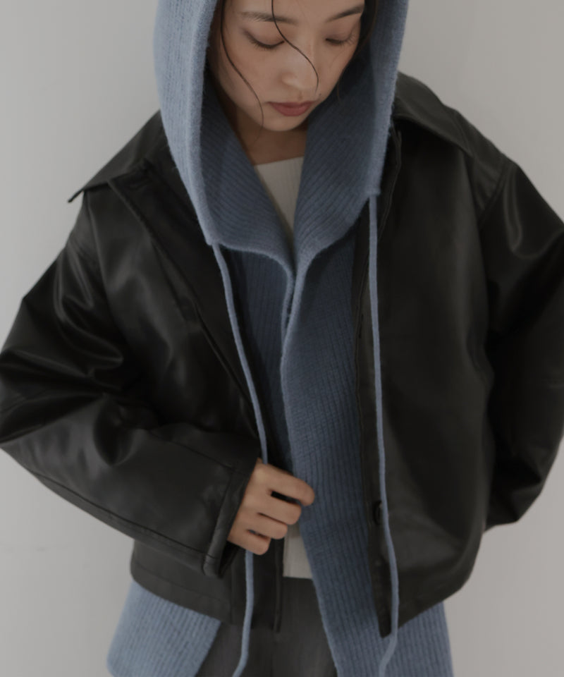 バラクラバ風フードニットマフラー