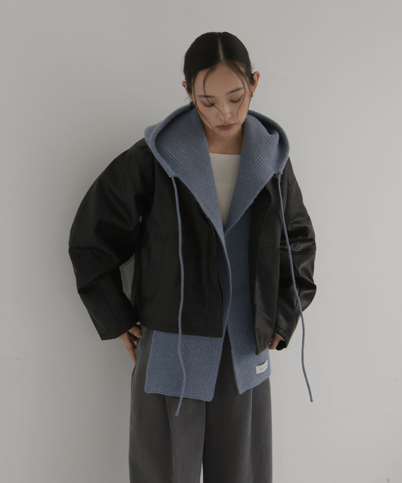 バラクラバ風フードニットマフラー