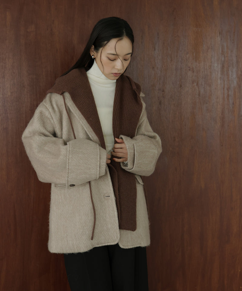 バラクラバ風フードニットマフラー