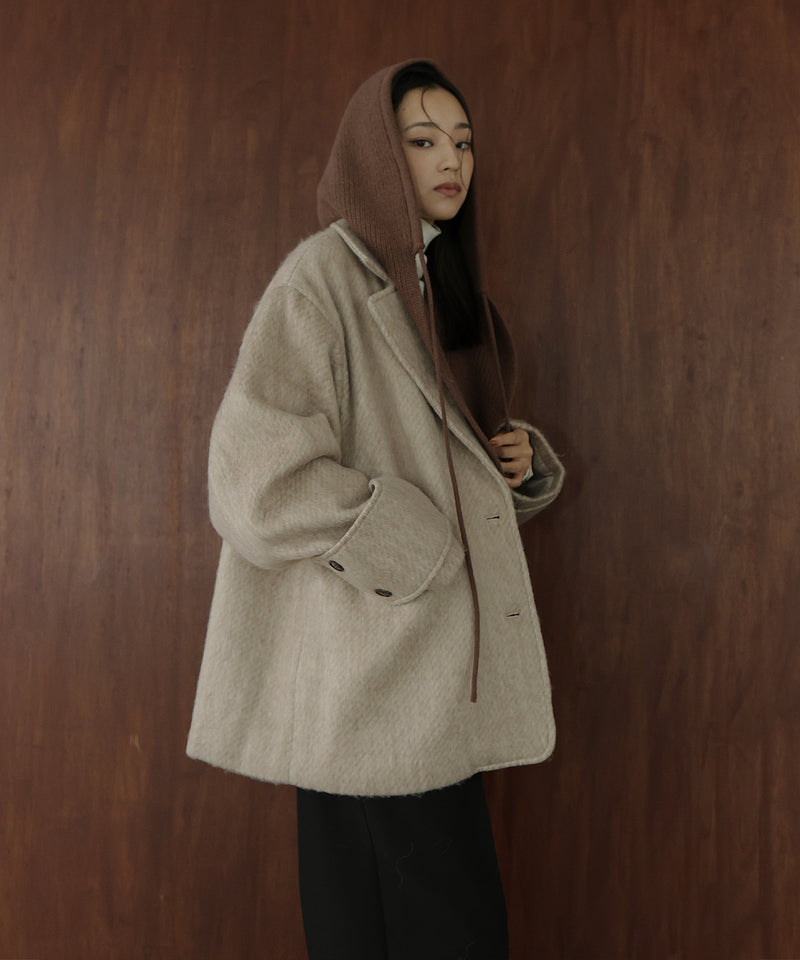 バラクラバ風フードニットマフラー