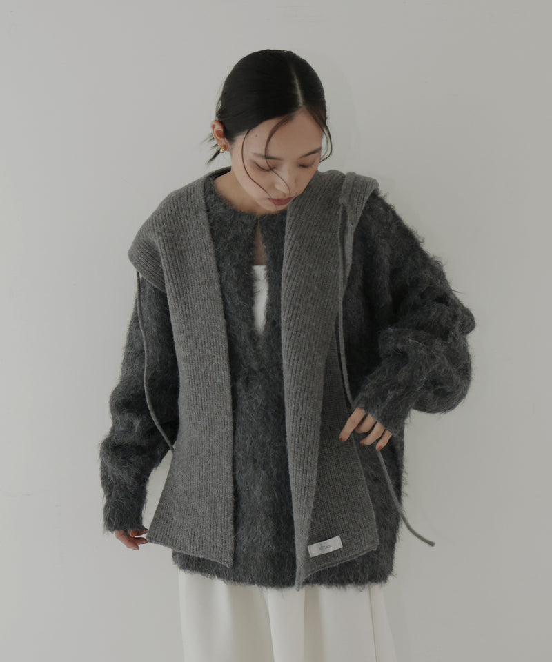 バラクラバ風フードニットマフラー