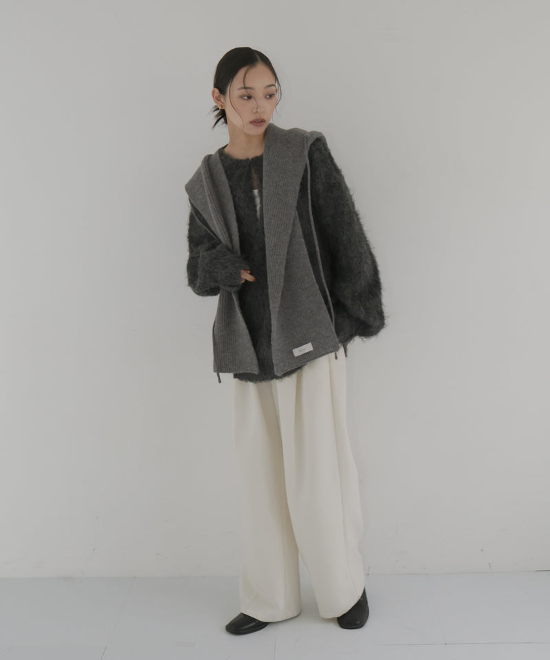 バラクラバ風フードニットマフラー