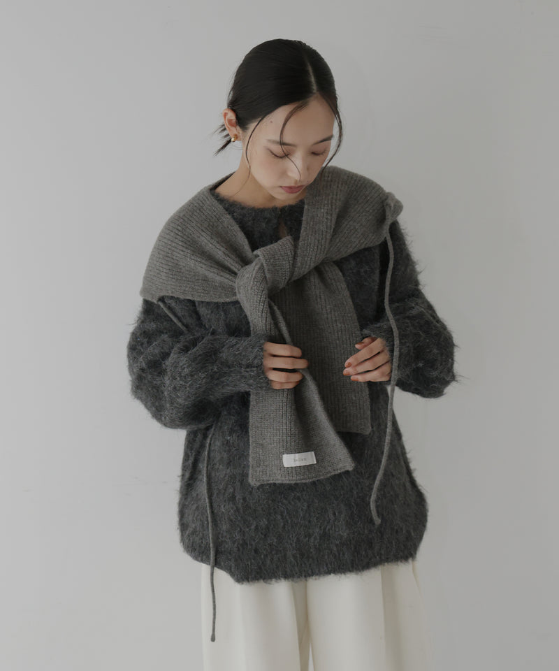 バラクラバ風フードニットマフラー