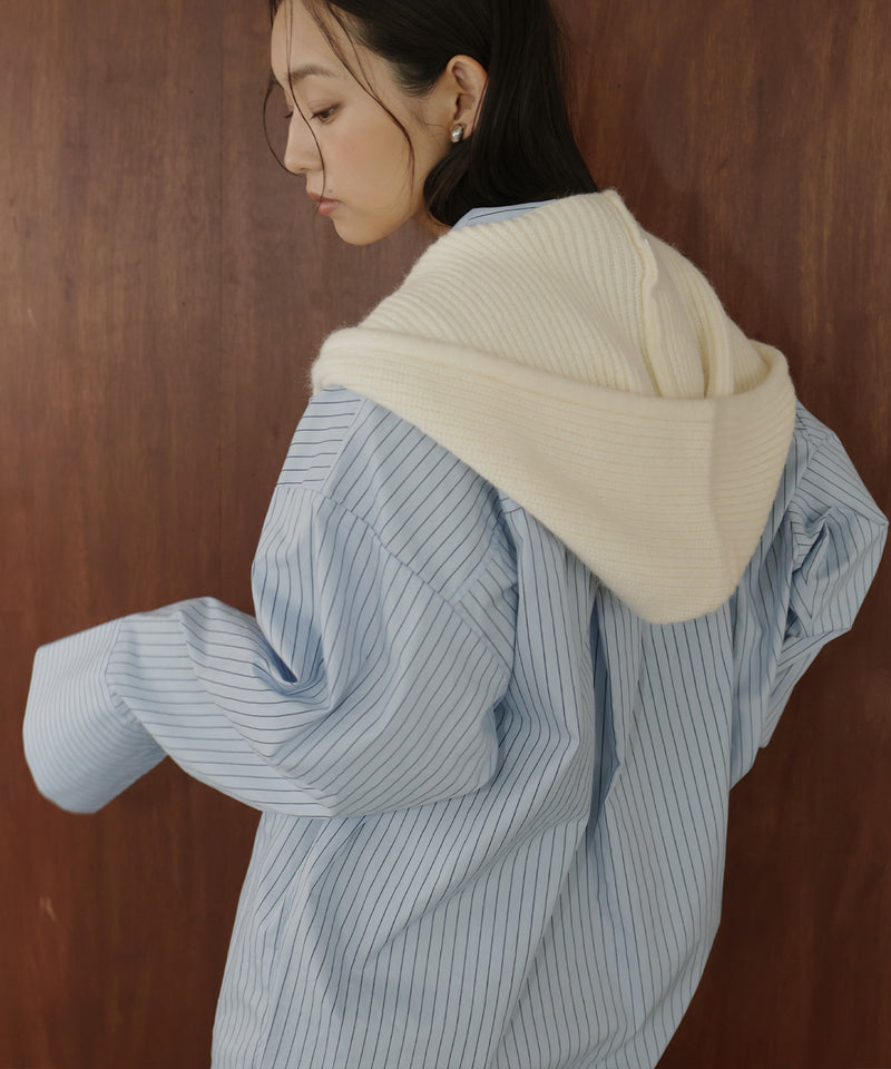 バラクラバ風フードニットマフラー