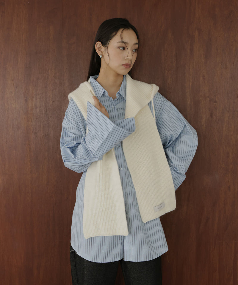 バラクラバ風フードニットマフラー