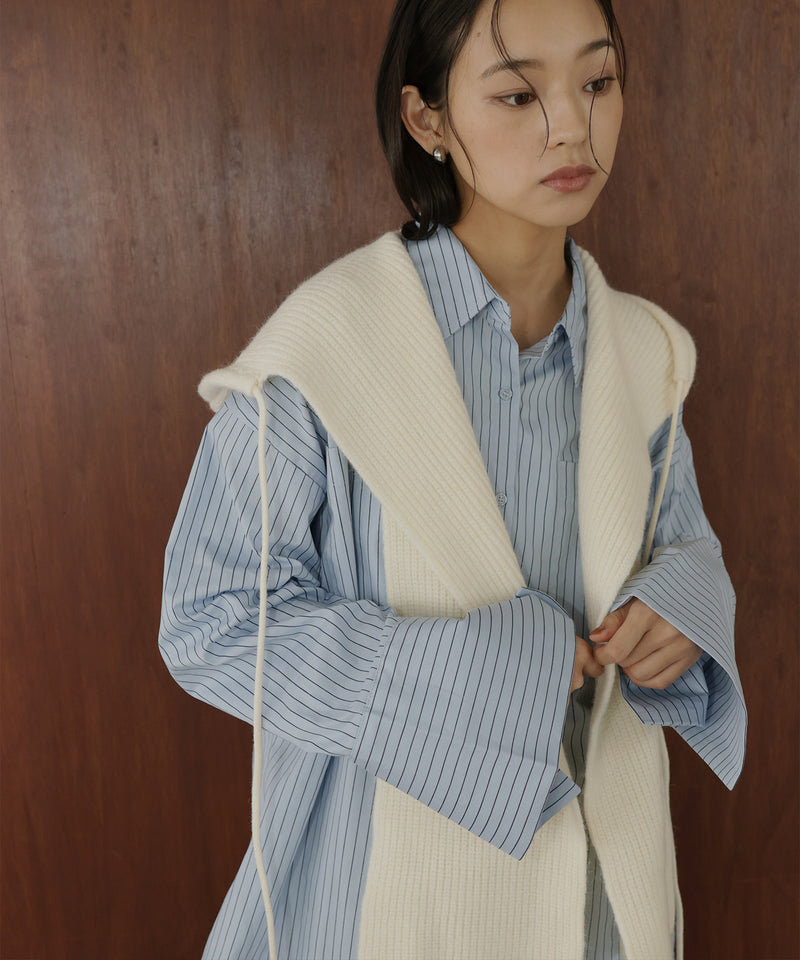 バラクラバ風フードニットマフラー