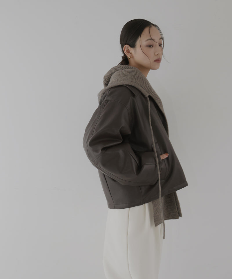 バラクラバ風フードニットマフラー