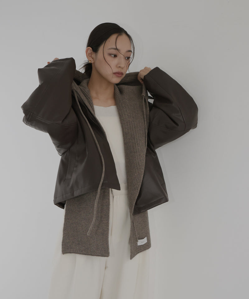 バラクラバ風フードニットマフラー