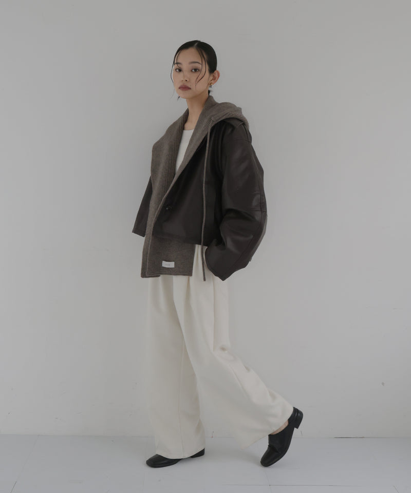 バラクラバ風フードニットマフラー