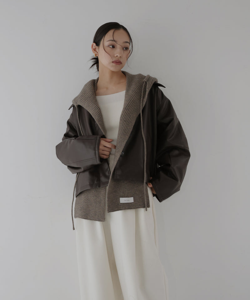 バラクラバ風フードニットマフラー