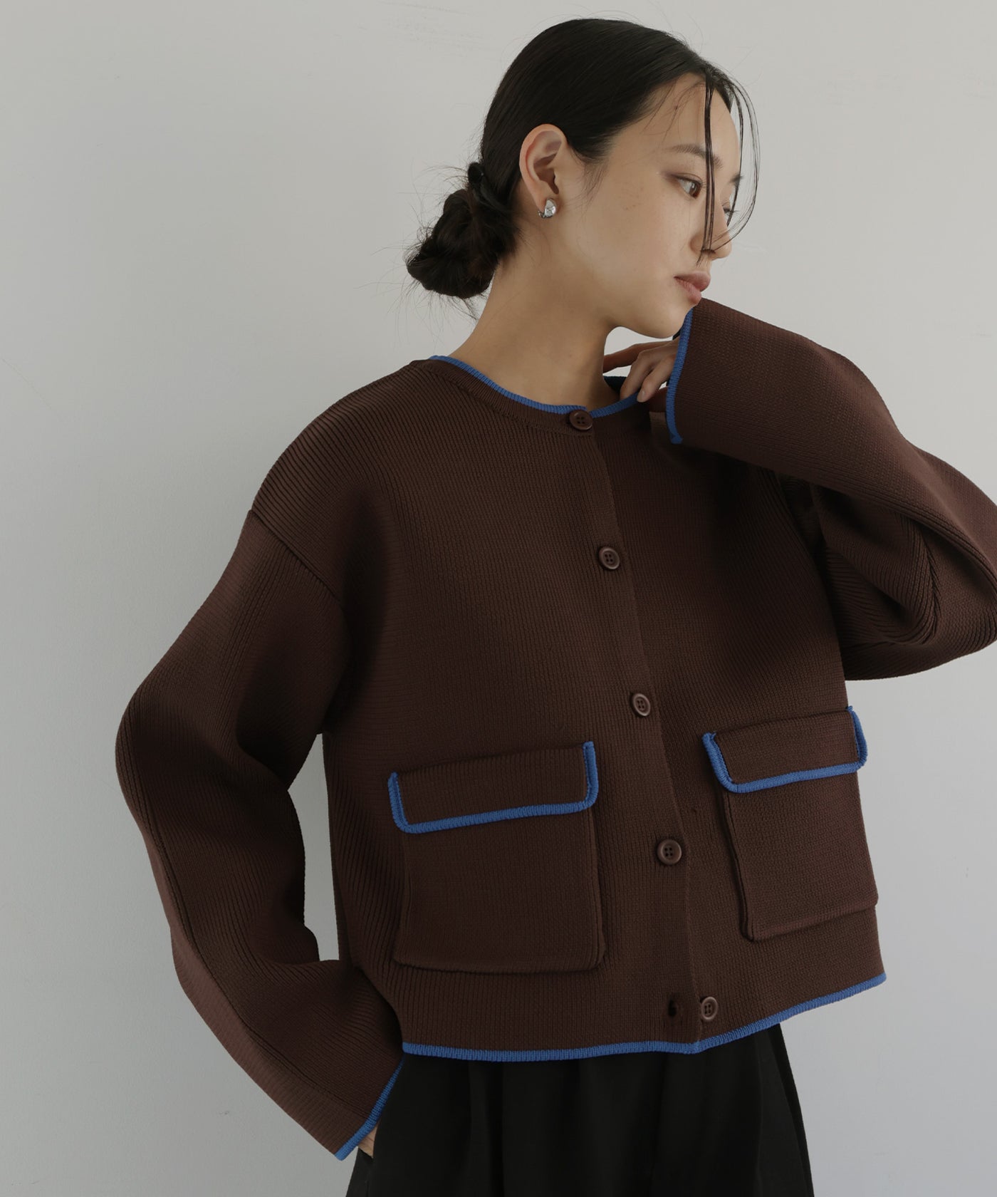 バイカラーニットカーディガン – hellam