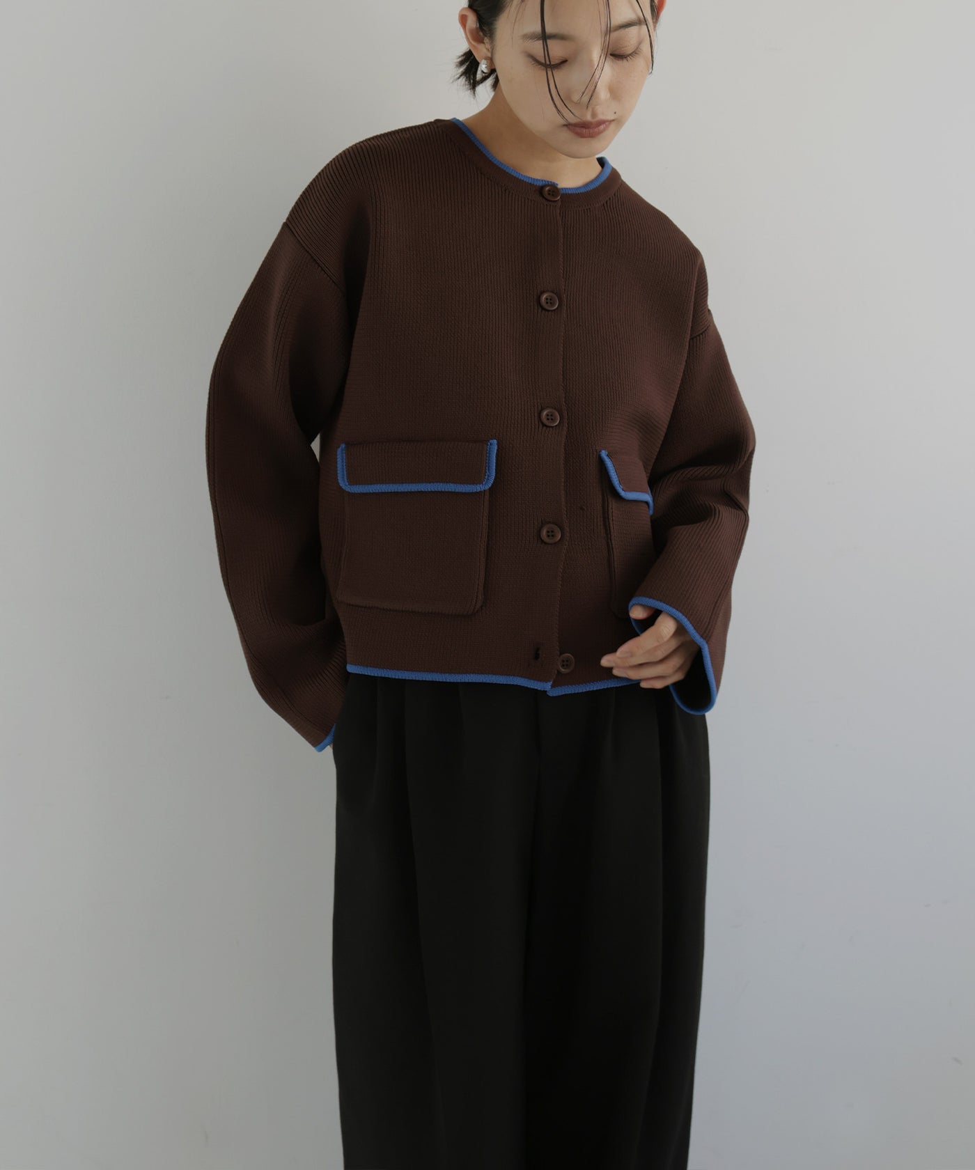 バイカラーニットカーディガン – hellam