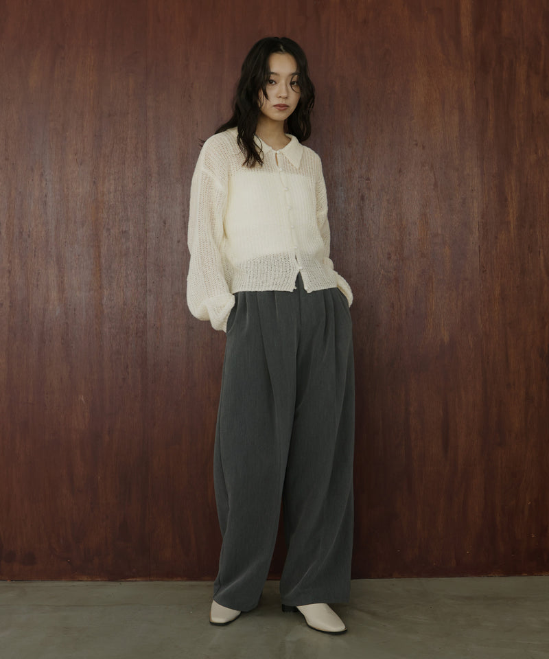 透かし編みポロニットプルオーバー – hellam